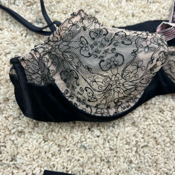 Victoria's Secret VERY SEXY Lace Unlined Demi Bra Set With Panties Valentines - Picture 2 of 12